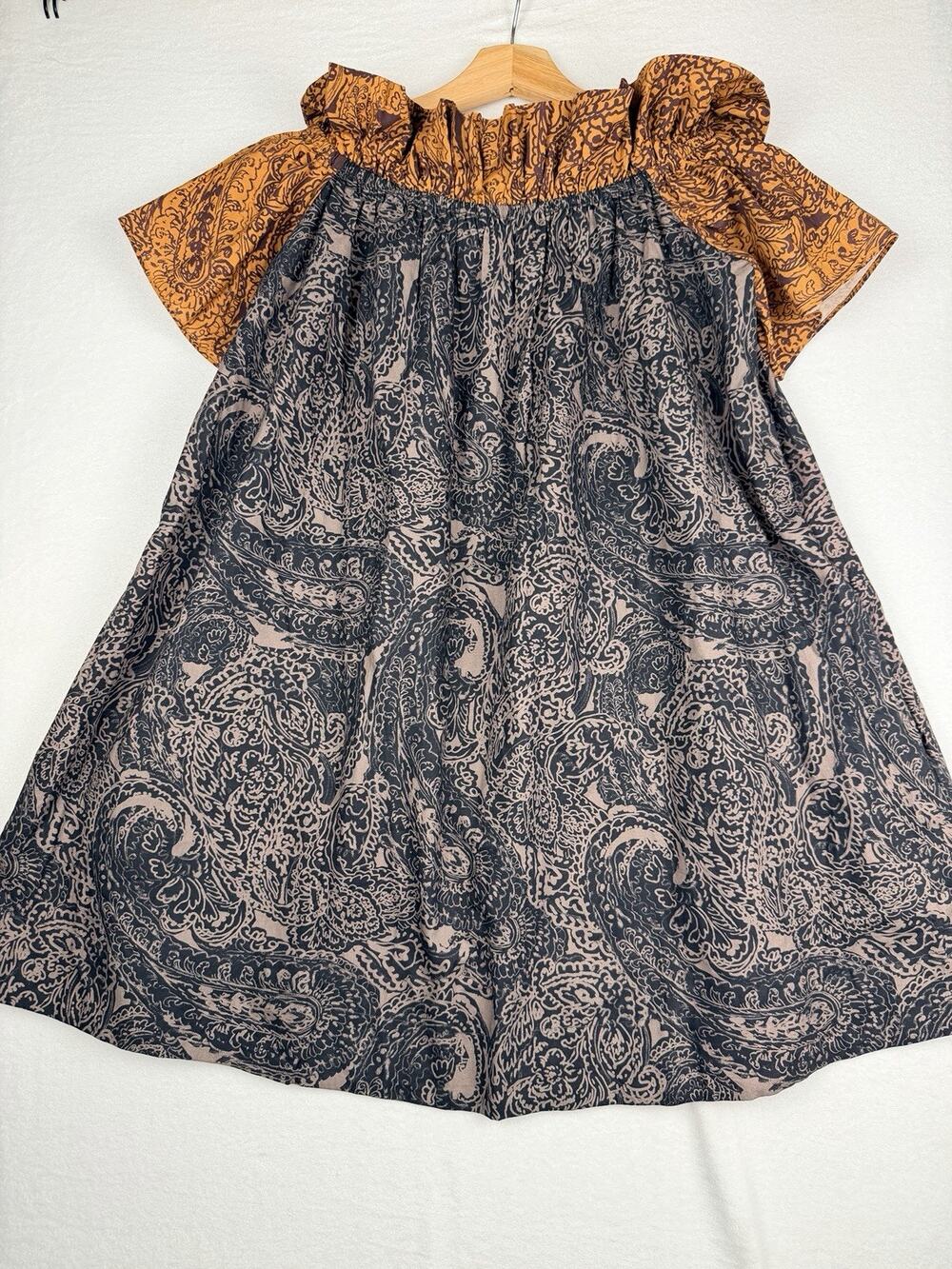 Free People Sophie Mini Dress Women’s XS Dark Combo Paisley Off Shoulder